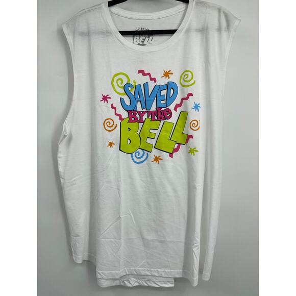 Saved By The Bell Mens White Tank Top Sleeveless Shirt Graphic Tee Size XL NEW - Picture 1 of 8